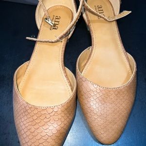 Ana Darell Brown Snake Ankle Buckle Shoes, Size 6.5 NEW IN BOX
